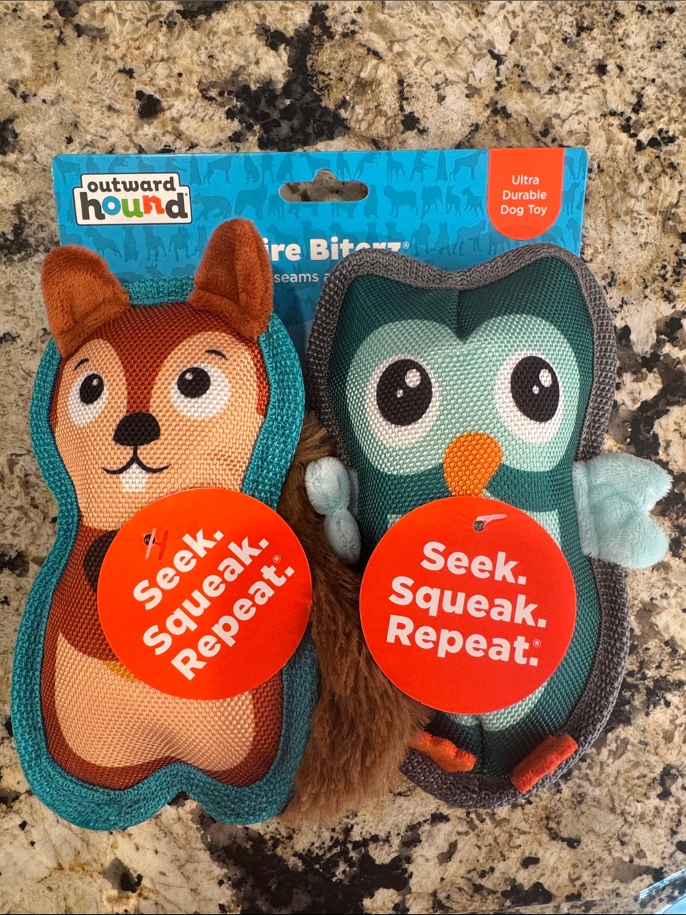 Outward Hound Fire Biterz Owl and Fox Dog Toys